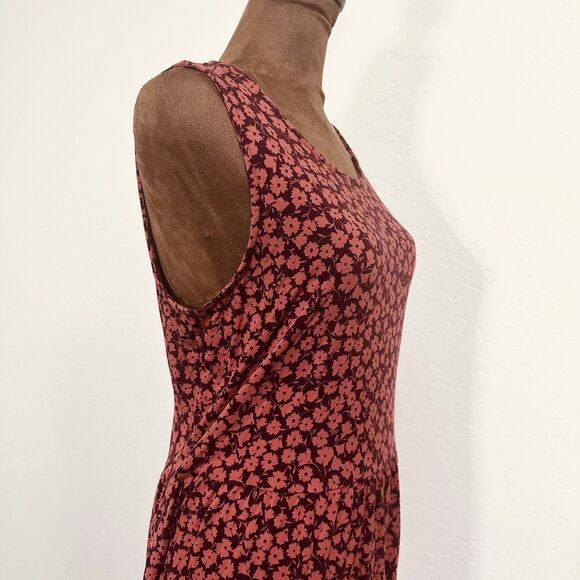 Old Navy Womens Sleeveless Midi dress Size Large Red Boho Sustainable Timeless - Picture 3 of 11